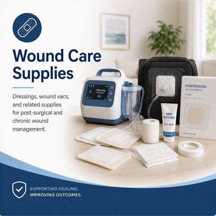 Wound Care Supplies from Ventura Medical Services: Dressings, wound vacs, and related supplies for post-surgical and chronic wound management.